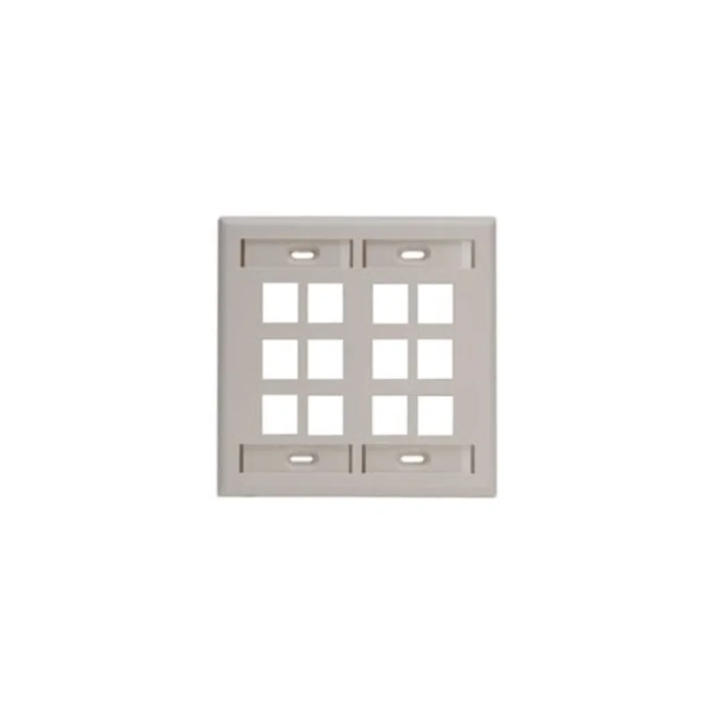 Leviton Dual-Gang QUICKPORT Wallplate with ID Light Almond 42080-12T