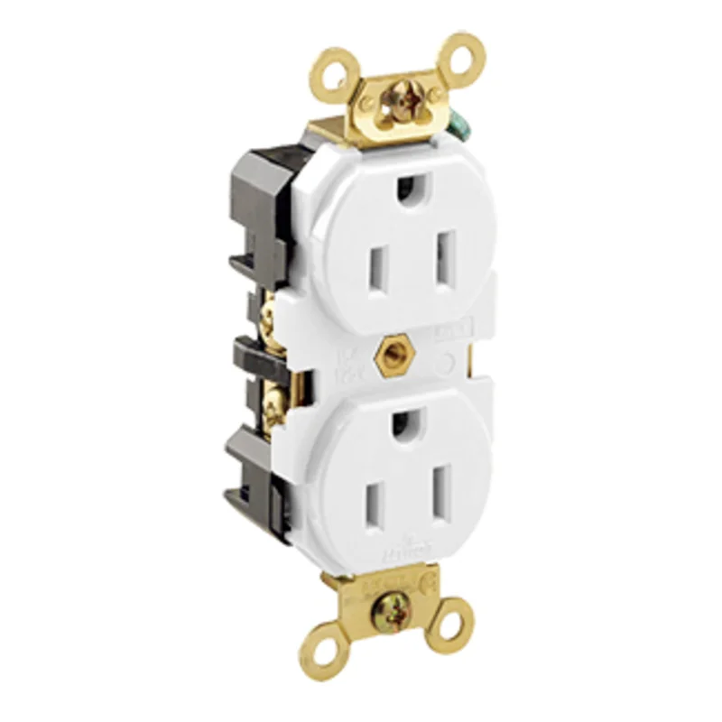 Leviton Duplex Receptacle/Outlet Industrial Grade Self Grounding 5262-W