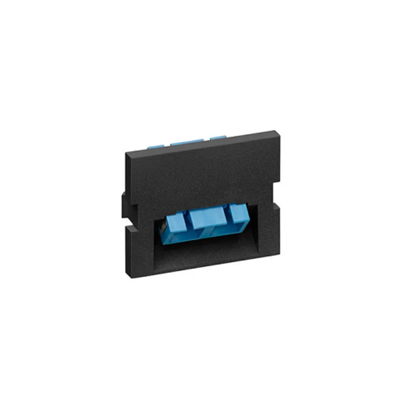Leviton Duplex SC Angled Fiber Adapter MOS Module 1.5 Unit High Black 41294-2CE