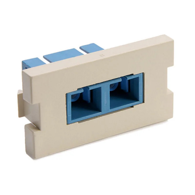 Leviton Duplex SC Fiber Adapter MOS Module Zirconia Ceramic Sleeve 1 Unit High Ivory 41291-2CI