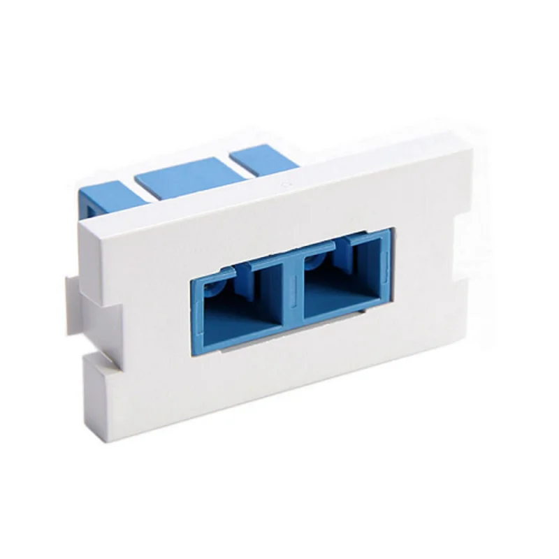 Leviton Duplex SC Fiber Adapter MOS Module Zirconia Ceramic Sleeve 1 Unit High White 41291-2CW