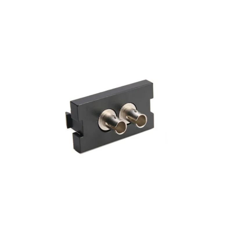 Leviton Duplex ST Fiber Adapter MOS Module Phosphor Bronze Sleeve 1 Unit High Black 41291-2TE