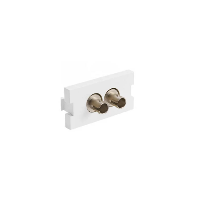 Leviton Duplex ST Fiber Adapter MOS Module Phosphor Bronze Sleeve 1 Unit High White 41291-2TW