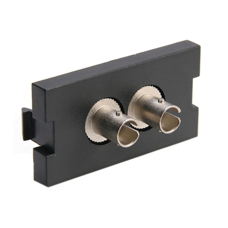 Leviton Duplex ST Fiber Adapter MOS Module Zirconia Ceramic Sleeve 1 Unit High Black 41291-ZTE