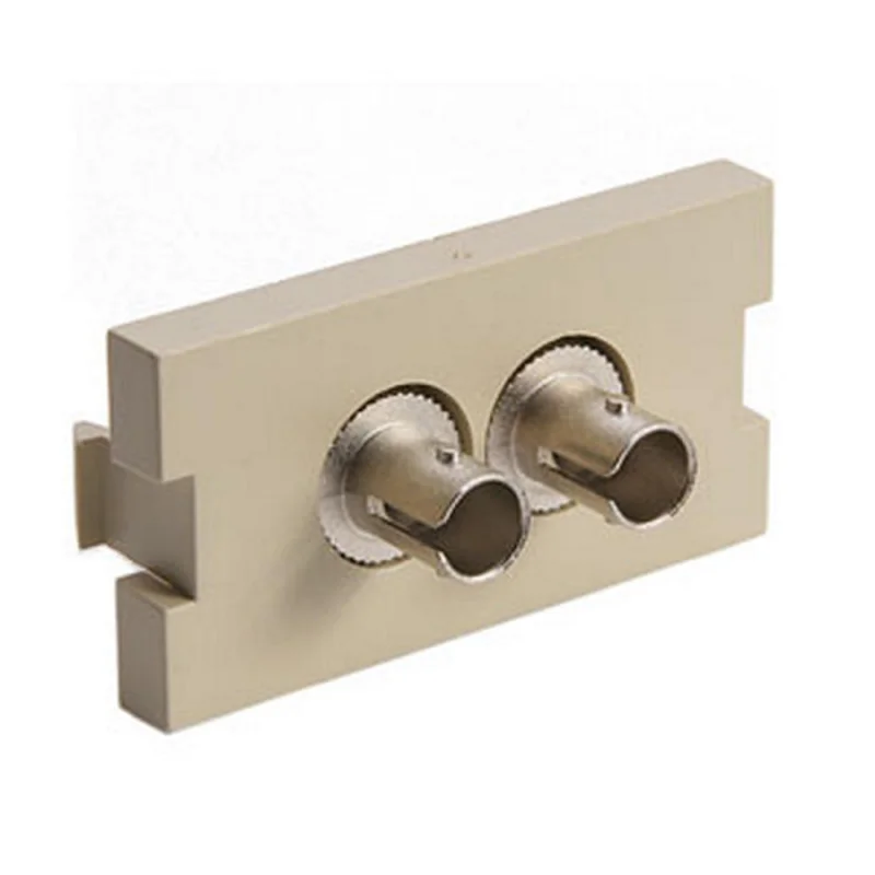 Leviton Duplex ST Fiber Adapter MOS Module Zirconia Ceramic Sleeve 1 Unit High Ivory 41291-ZTI