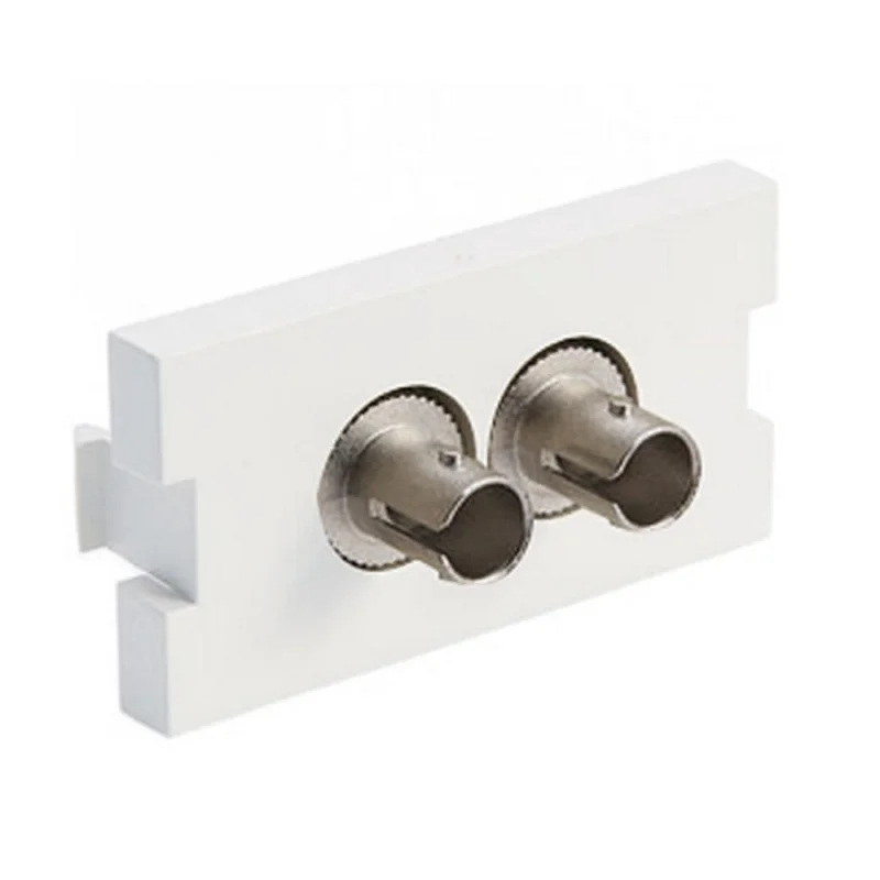 Leviton Duplex ST Fiber Adapter MOS Module Zirconia Ceramic Sleeve 1 Unit High White 41291-ZTW