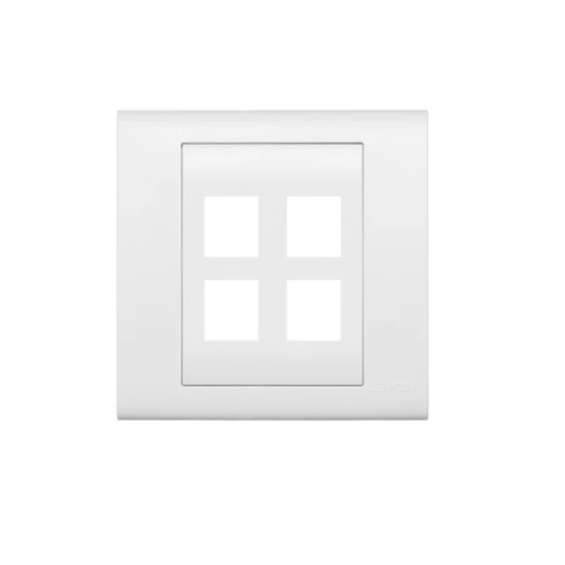Leviton Excella Quickport Insert 4 Port Wallplate Included White BL186-P4W
