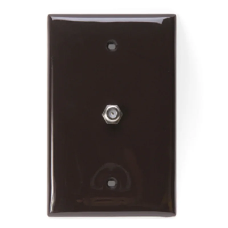 Leviton F Connector Midsize Telephone & Video Wall Jack Brown 40539-MB