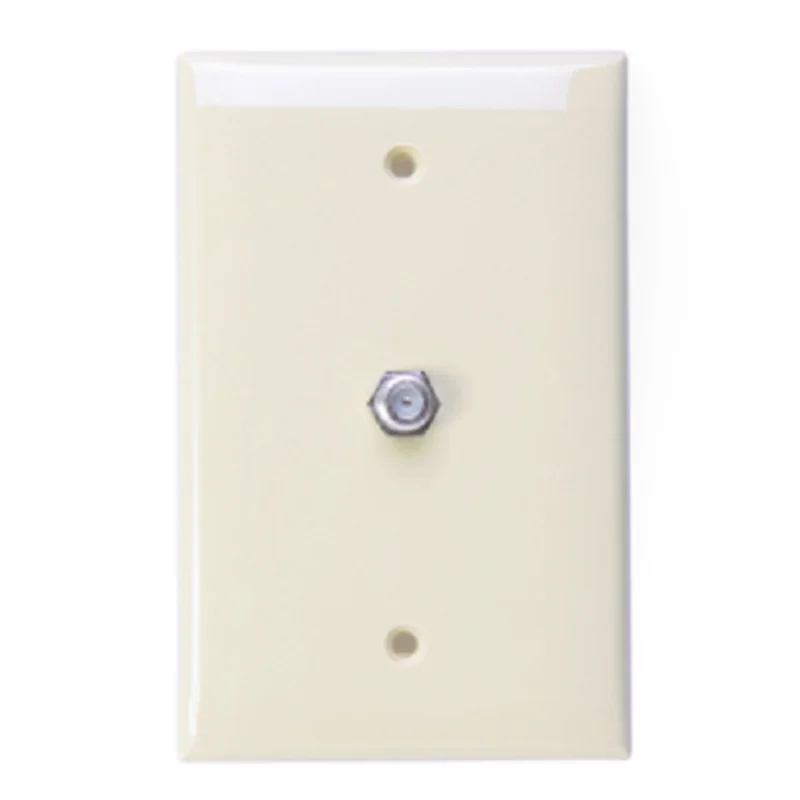 Leviton F Connector Midsize Telephone & Video Wall Jack Light Almond 40539-MT