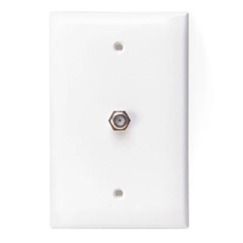 Leviton F Connector Midsize Telephone & Video Wall Jack White 40539-MW
