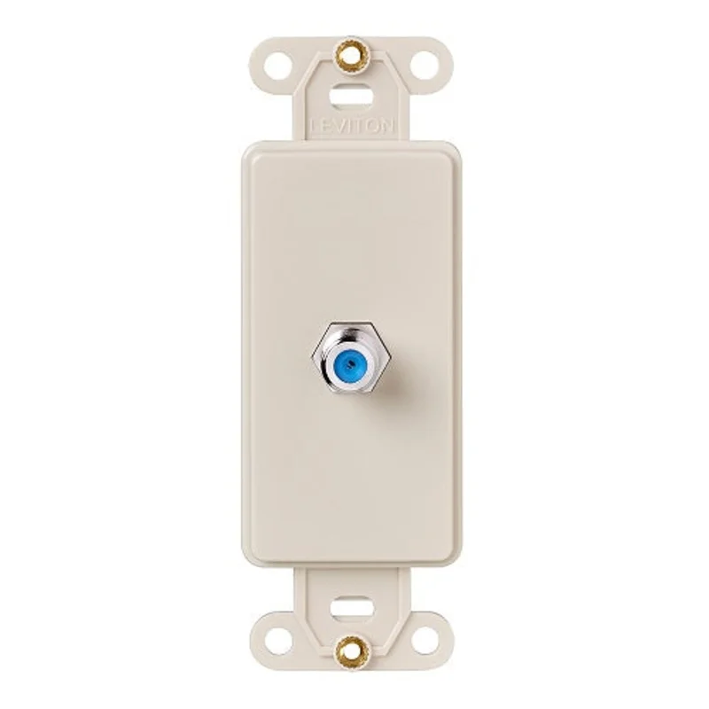 Leviton F Connector Telephone Decora Insert Light Almond 40681-T