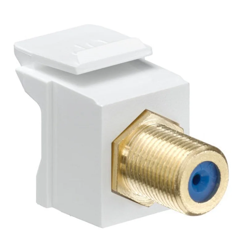 Leviton Feedthrough F-Connector Gold Plated White Housing 40831-FWG