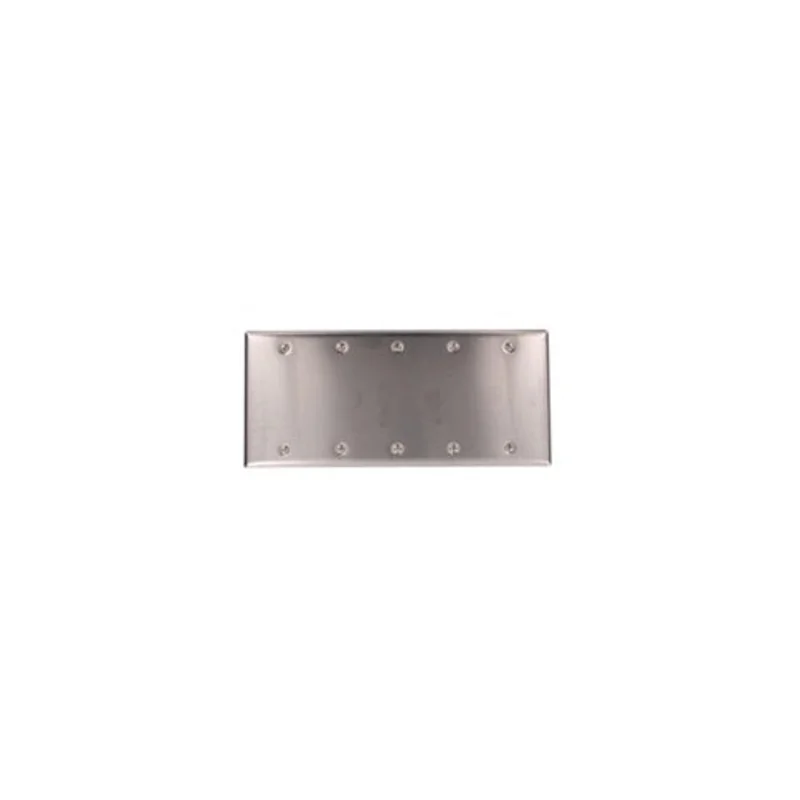 Leviton Five Gang Blank Device Wallplate Non-Magnetic Stainless Steel 84065-40