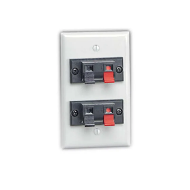 Leviton Gang 1 Double Spring Clip Device Audio & Video Wallplate White 40952-2PW
