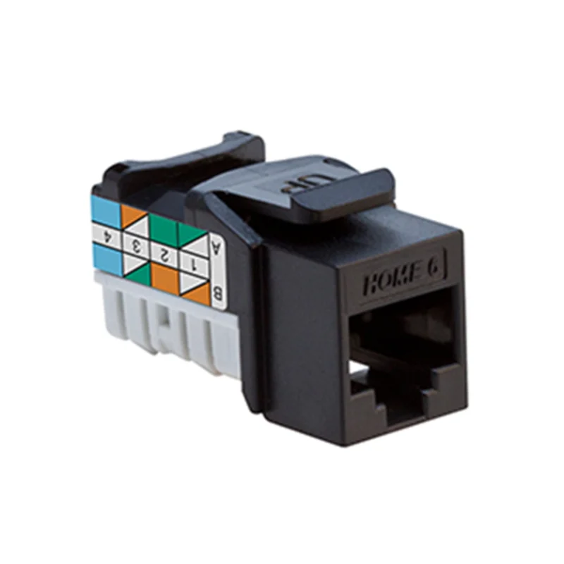 Leviton HOME 6 Snap-In Jack T568A/B Wiring Black 61HOM-RE6