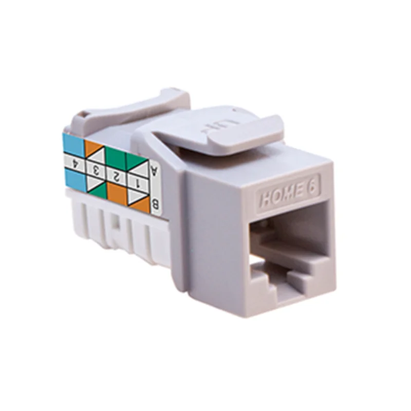 Leviton HOME 6 Snap-In Jack T568A/B Wiring Gray 61HOM-RG6