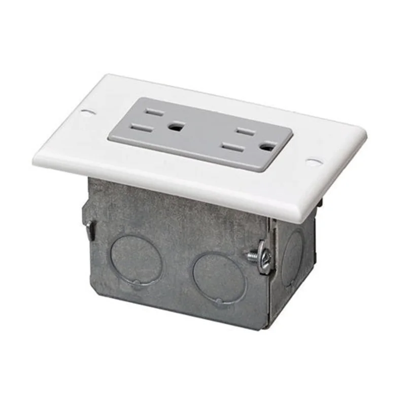 Leviton J-Box Kit one duplex gray receptacle 47605-ACN