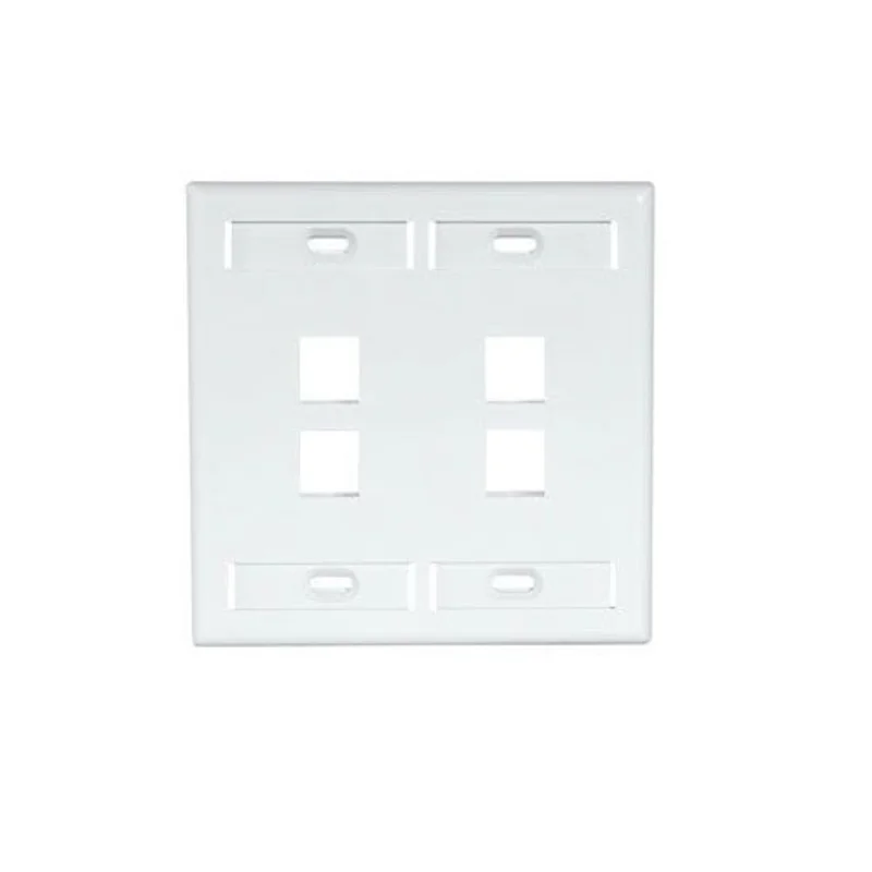 Leviton Leviton White 4pt Quickport Wallplate 42080-4wp