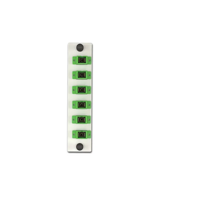 Leviton LGX 6 Pack Plate w/SC Adapters 6 Fiber Green APLW6-SCA