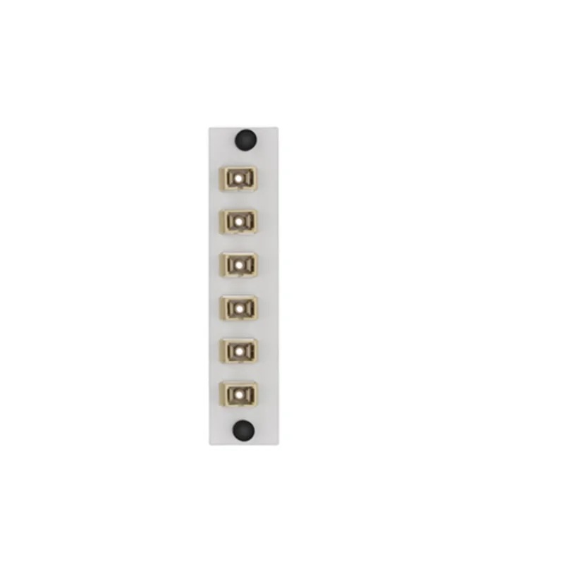Leviton LGX 6 Pack Plate w/SC Adapters 6 Fiber White APLW6-SCM