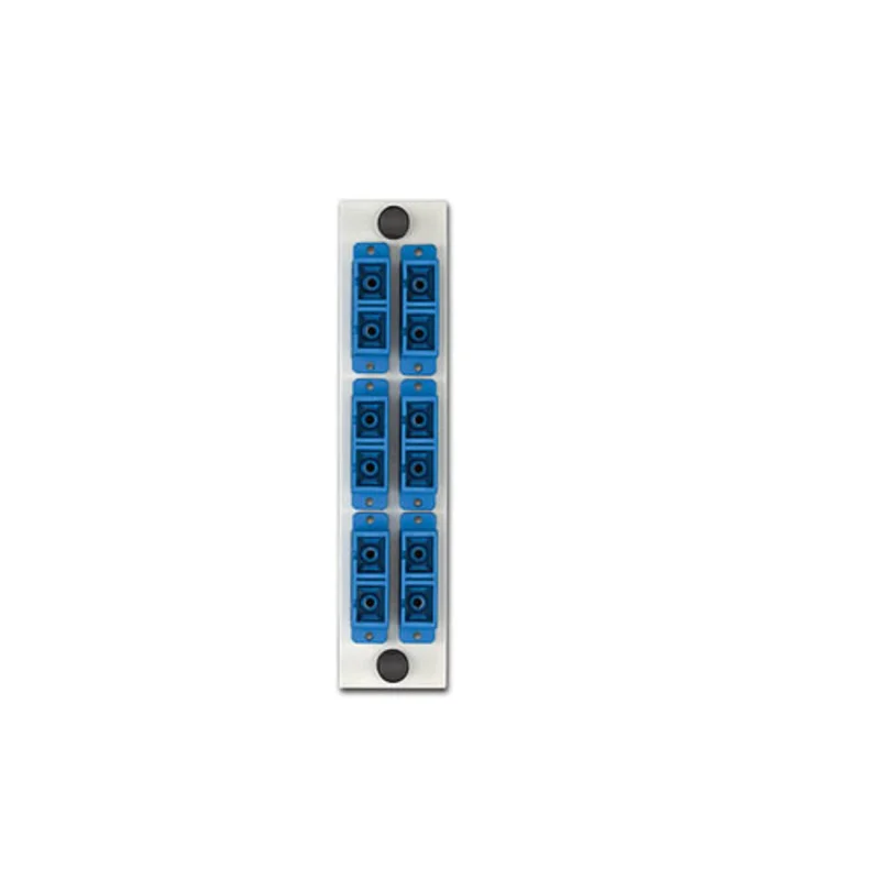 Leviton LGX 6 Pack Plate w/SC Duplex Adapters Blue 12 Fiber White APLW6-SDS