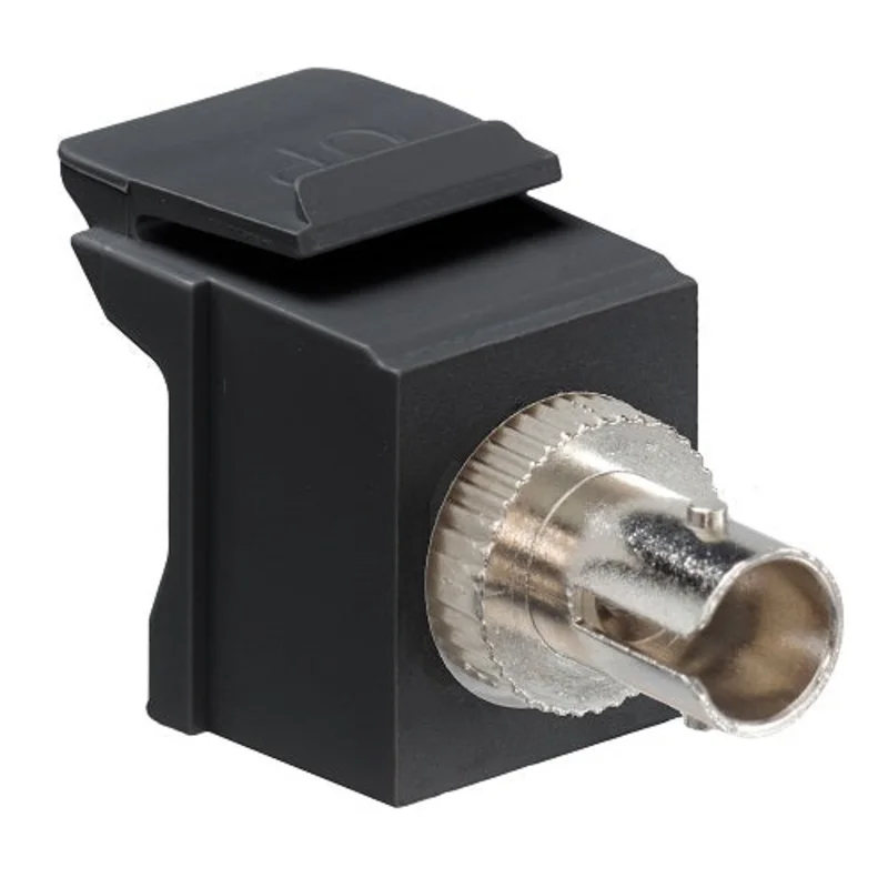 Leviton MM Phosphor Bronze Sleeve ST Fiber Optic Adapter Black 41084-SEF