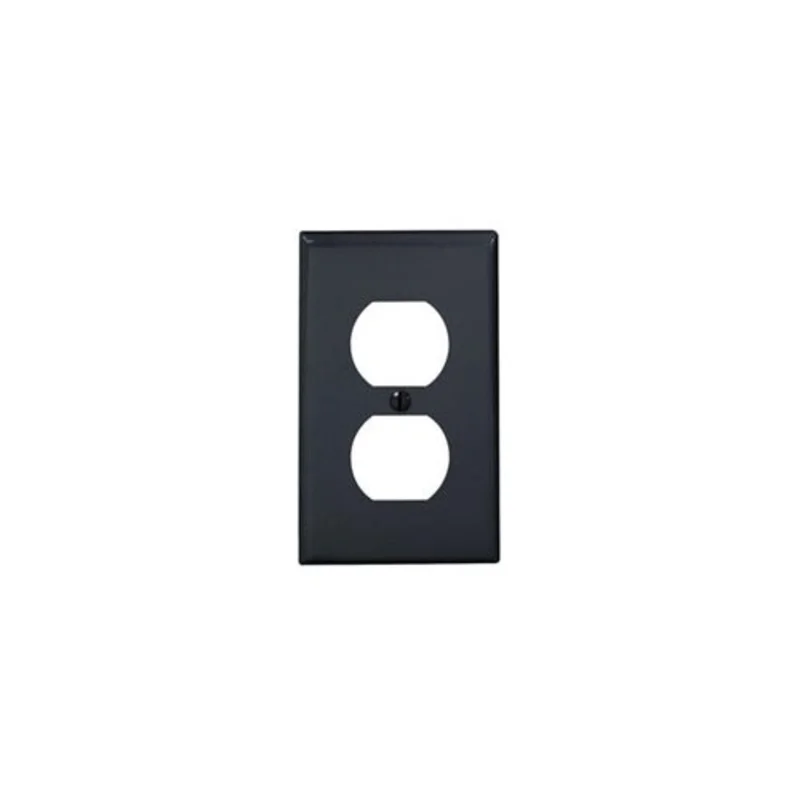 Leviton One Gang Duplex Outlet Wallplate Black 80703-E