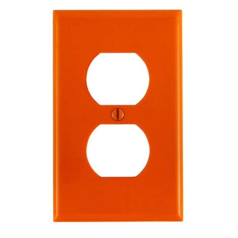 Leviton One Gang Duplex Outlet Wallplate Orange 80703-ORG
