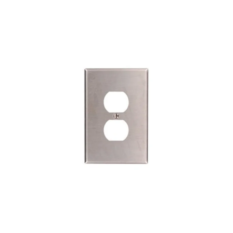 Leviton One Gang Duplex Wallplate Non-Magnetic Stainless Steel 84103-40