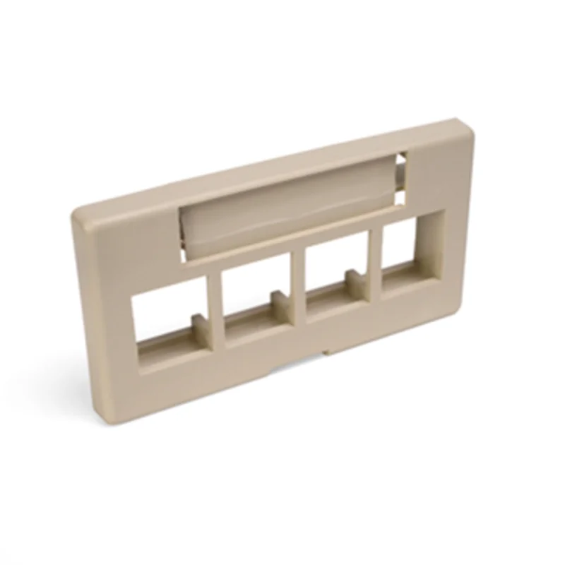 Leviton QUICKPORT Modular Furniture 4-Port Faceplate 49910-SI4