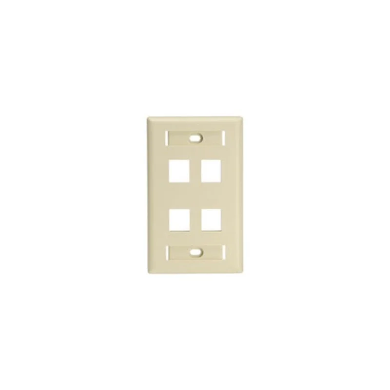 Leviton QUICKPORT Wallplate for Large Connectors 4-Port Ivory 42080-4IL