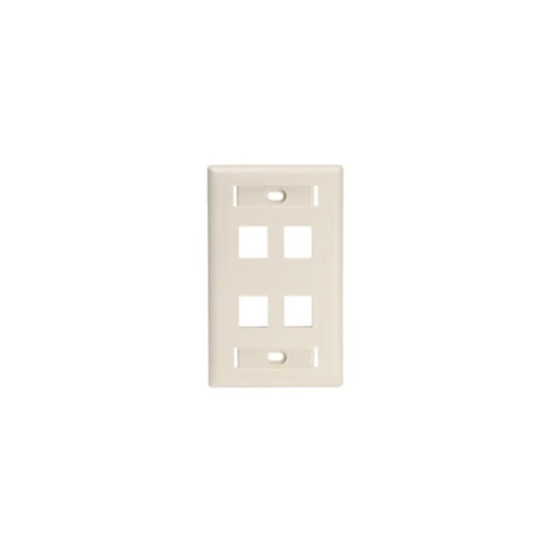 Leviton QUICKPORT Wallplate for Large Connectors 4-Port Light Almond 42080-4TL