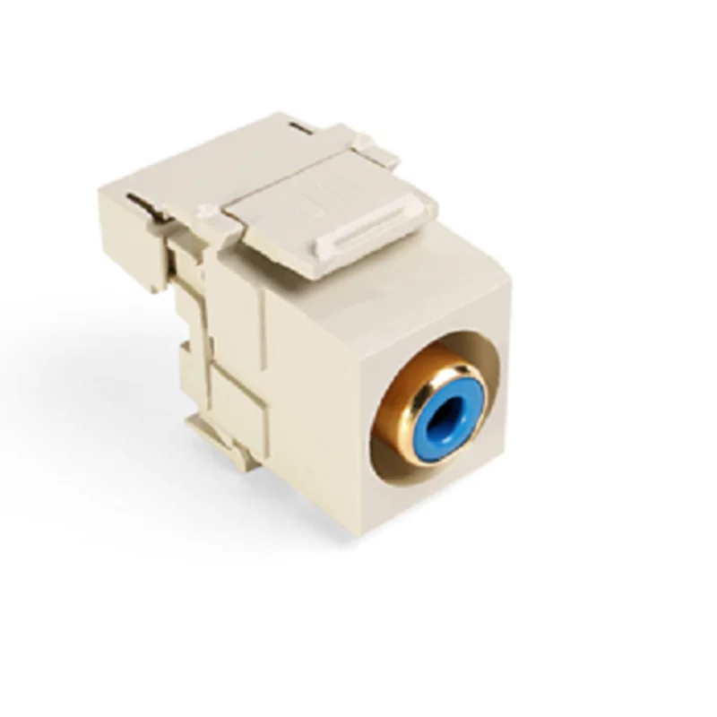 Leviton RCA 110-Termination QuickPort Connector Blue Barrel Ivory Housing 40735-RLI