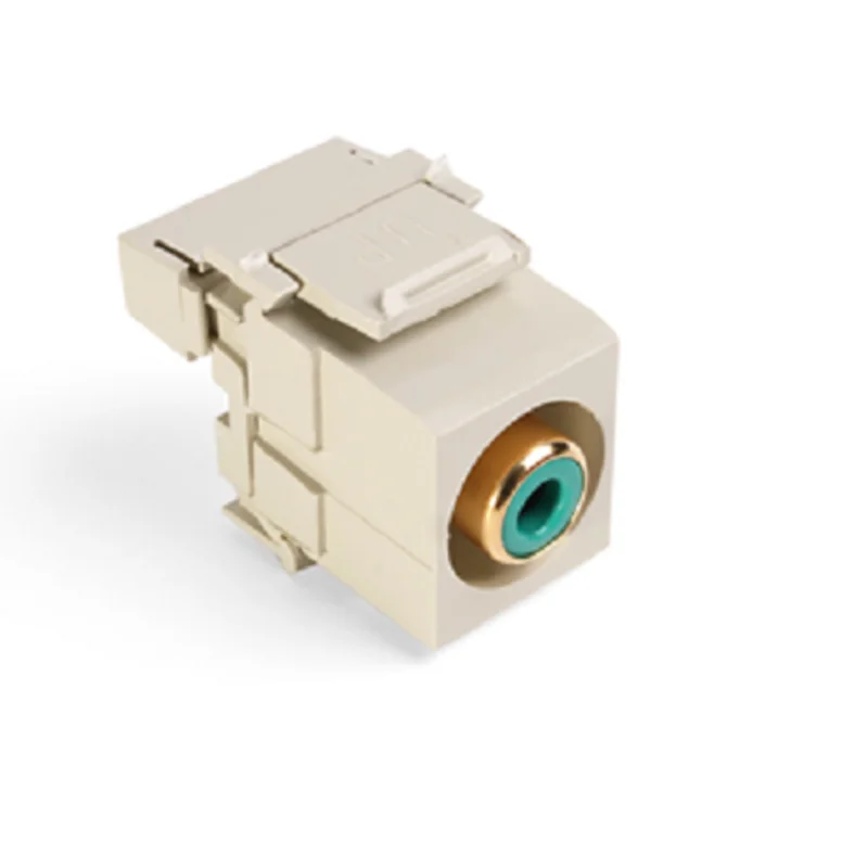 Leviton RCA 110-Termination QuickPort Connector Green Barrel Ivory Housing 40735-RVI