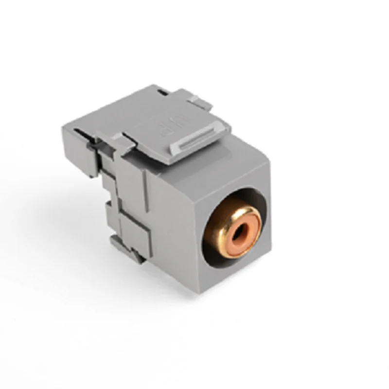 Leviton RCA 110-Termination QuickPort Connector Orange Barrel Gray Housing 40735-ROG