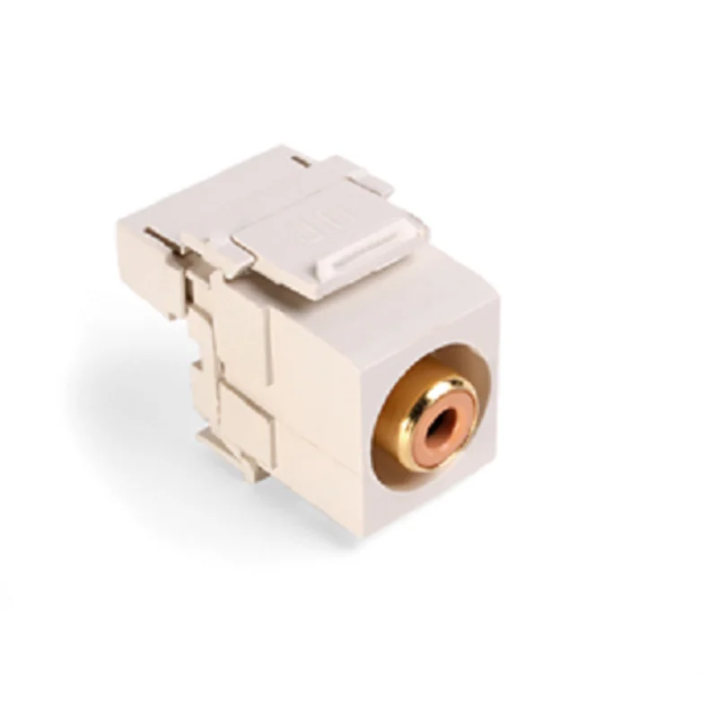 Leviton RCA 110-Termination QuickPort Connector Orange Barrel Light Almond Housing 40735-ROT