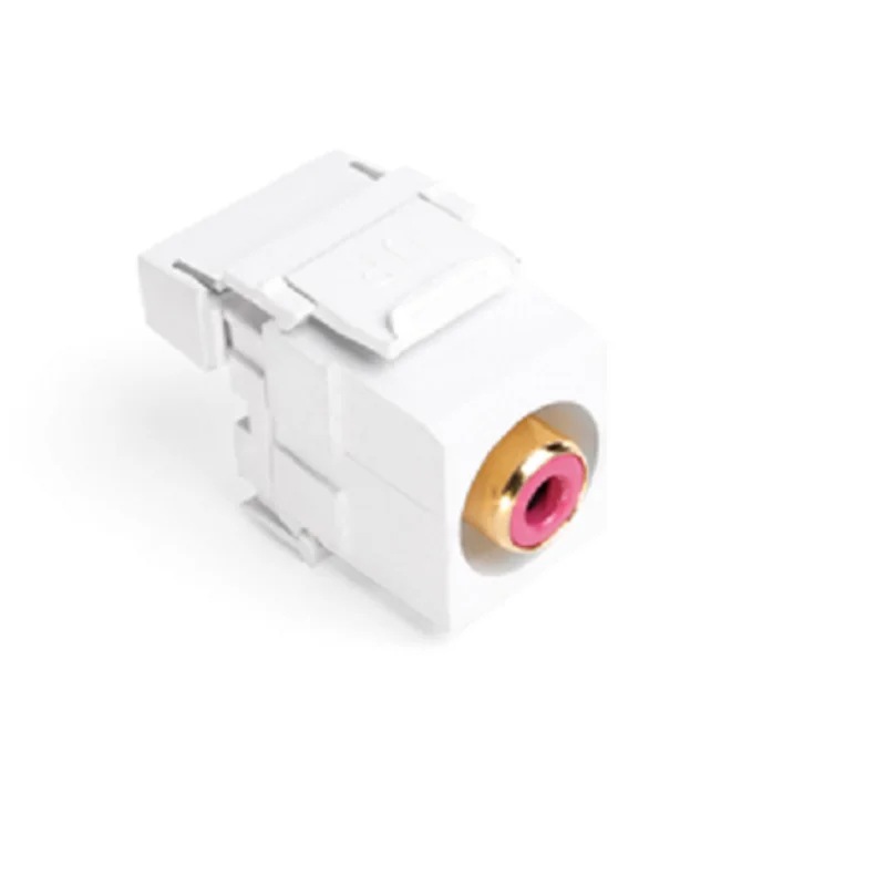 Leviton RCA 110-Termination QuickPort Connector Red Barrel White Housing 40735-RRW