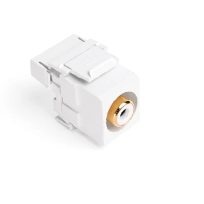 Leviton RCA 110-Termination QuickPort Connector White Barrel White Housing 40735-RWW