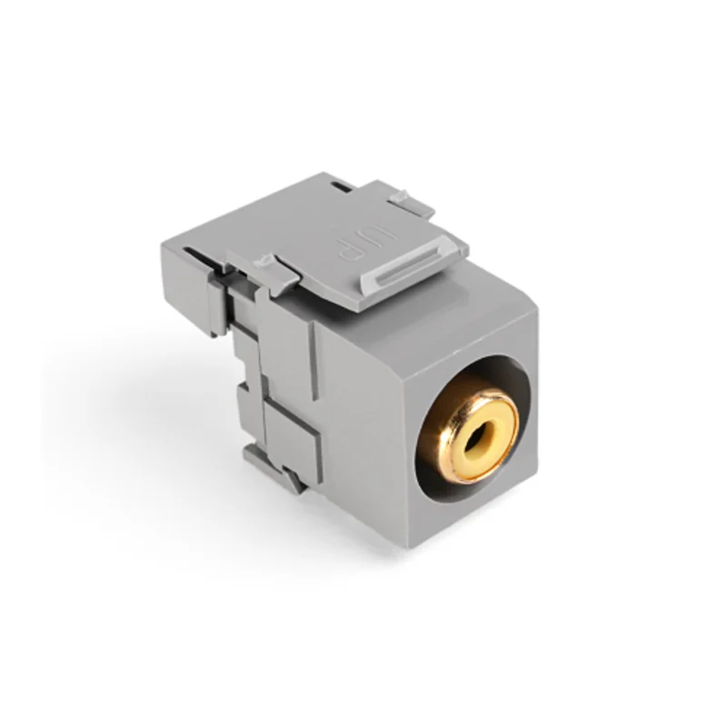 Leviton RCA 110-Termination QuickPort Connector Yellow Barrel Gray Housing 40735-RYG