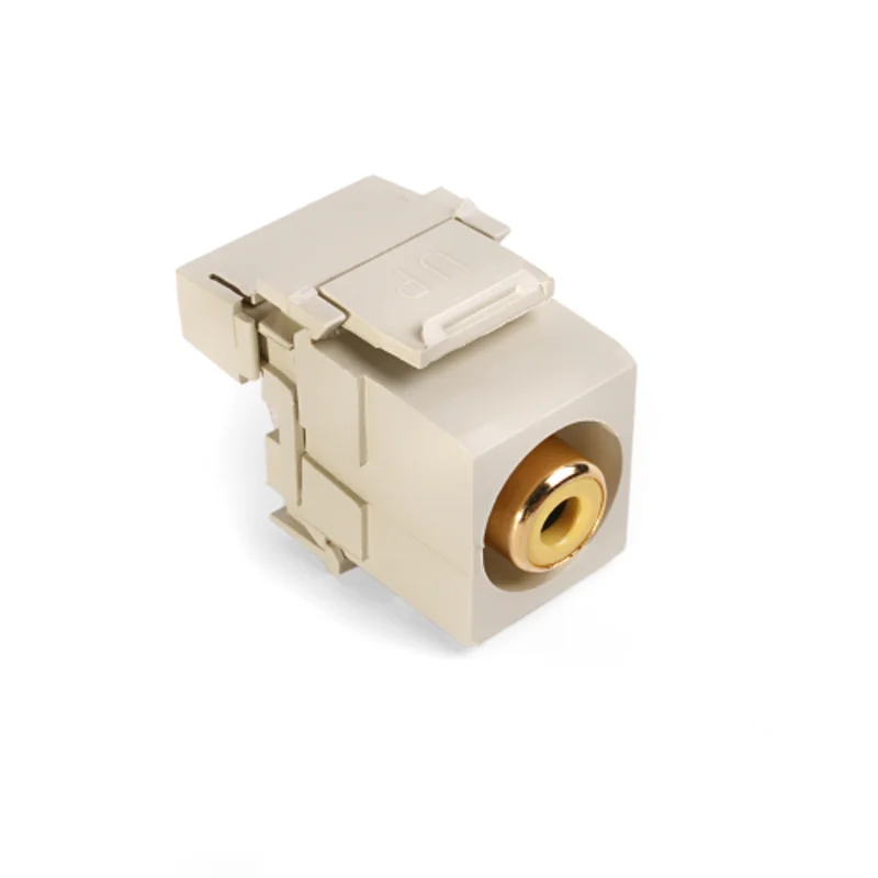 Leviton RCA 110-Termination QuickPort Connector Yellow Barrel Ivory Housing 40735-RYI