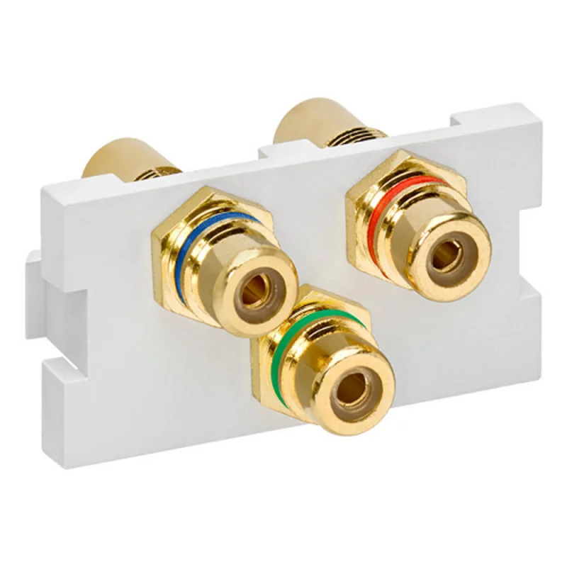 Leviton RCA Component Feedthrough MOS Connector White 41292-3DW