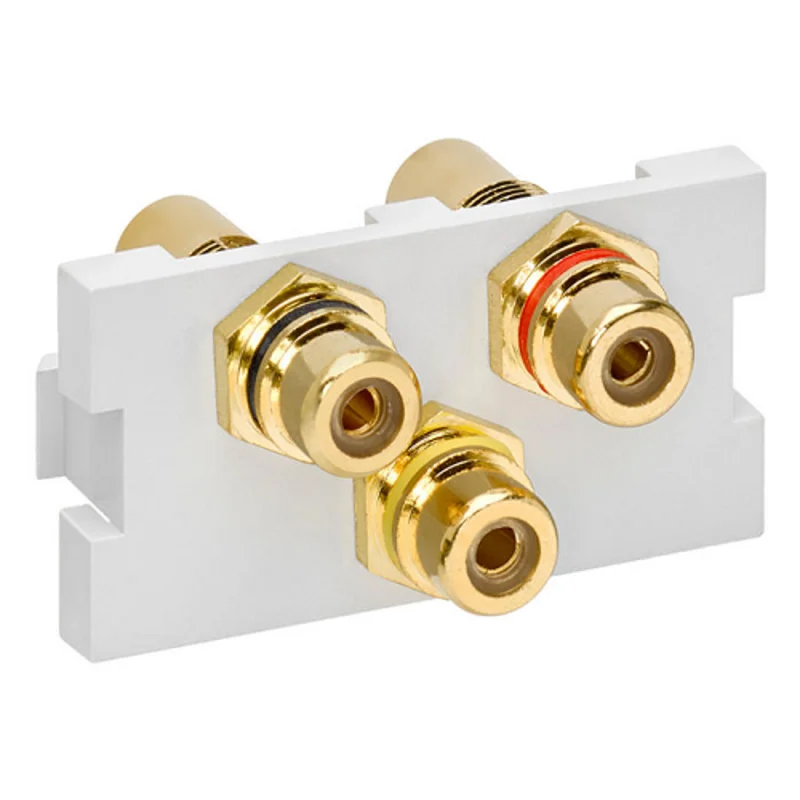 Leviton RCA Composite Feedthrough MOS Connector White 41292-3RW