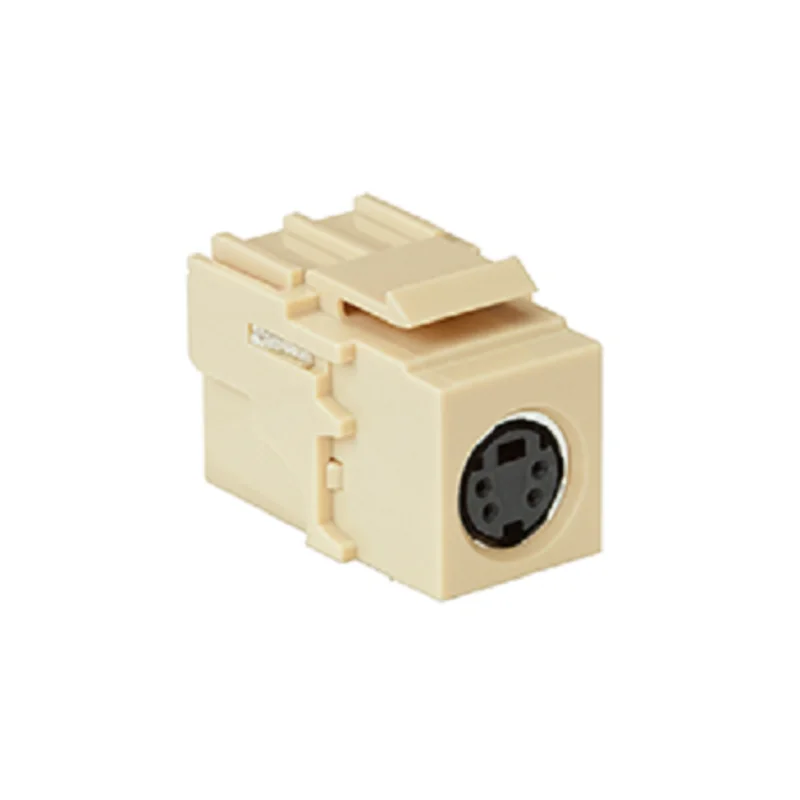 Leviton S-Video Feedthrough QuickPort Connector Ivory 40734-CVI