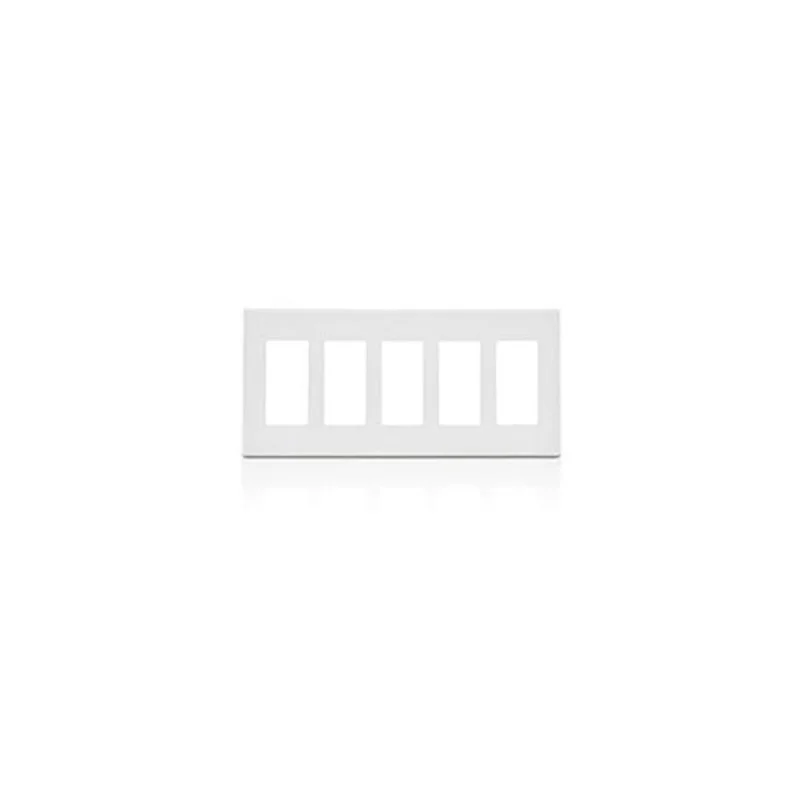 Leviton Screwless Wallplate 5 Gang Polycarbonate White 80321-SW