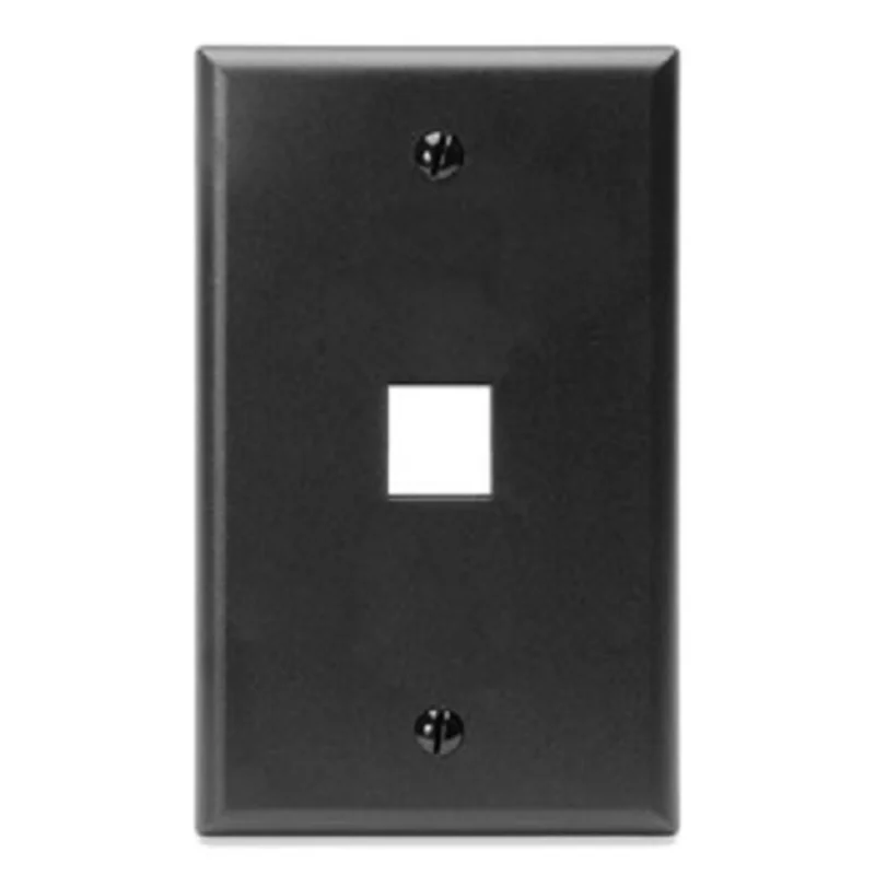 Leviton Single-Gang QUICKPORT 1-Port Wallplate Black 41080-1EP