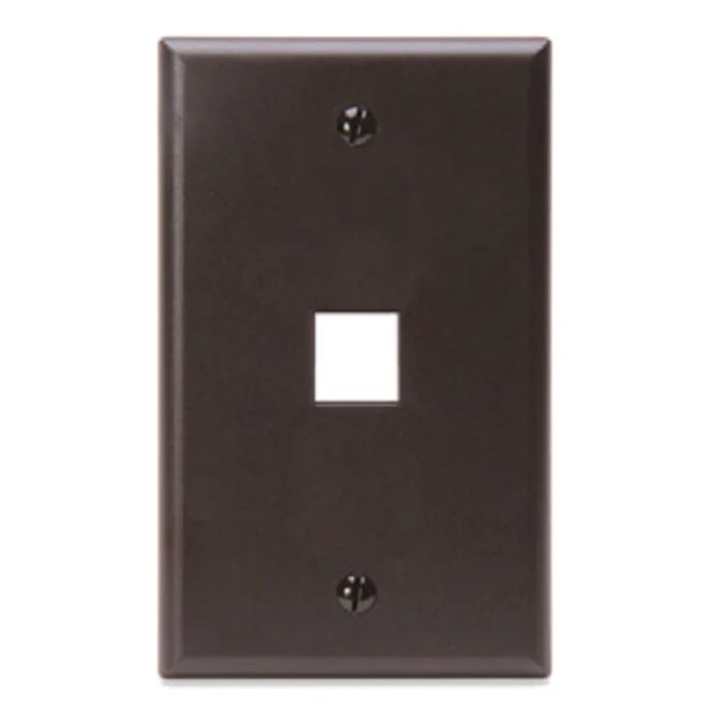 Leviton Single-Gang QUICKPORT 1-Port Wallplate Brown 41080-1BP