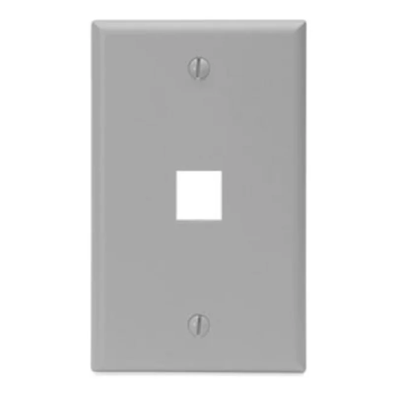 Leviton Single-Gang QUICKPORT 1-Port Wallplate Gray 41080-1GP