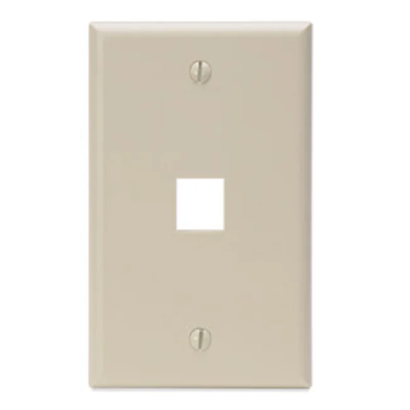 Leviton Single-Gang QUICKPORT 1-Port Wallplate Ivory 41080-1IP
