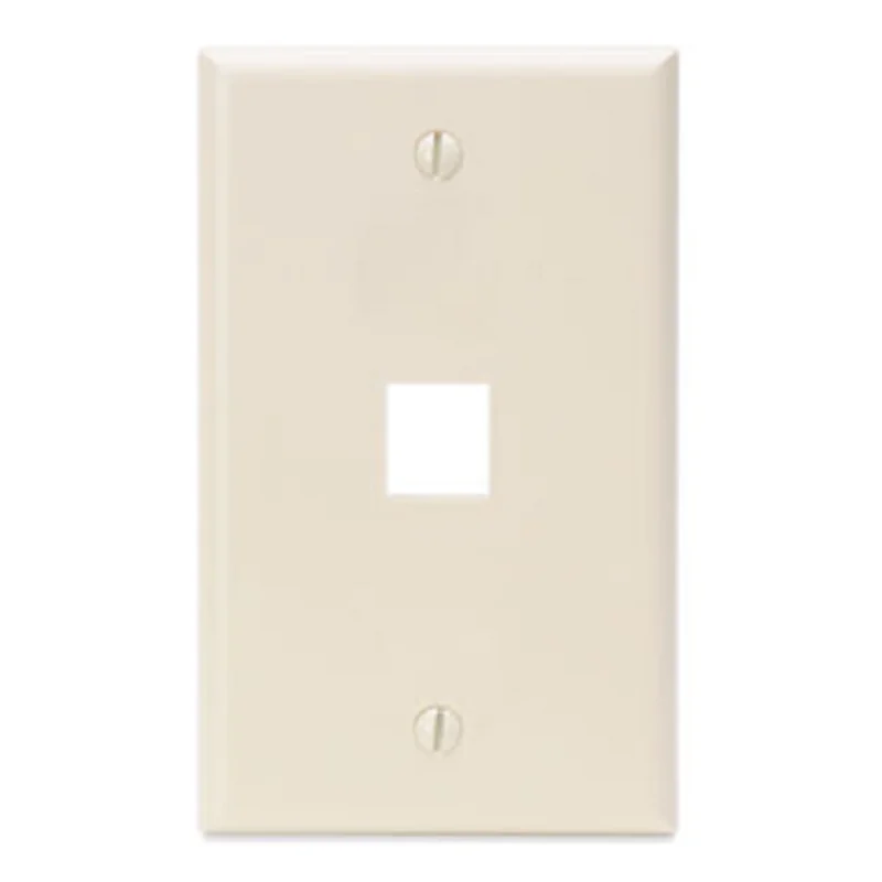 Leviton Single-Gang QUICKPORT 1-Port Wallplate Light Almond 41080-1TP