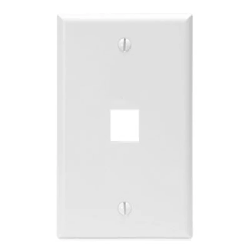 Leviton Single-Gang QUICKPORT 1-Port Wallplate White 41080-1WP